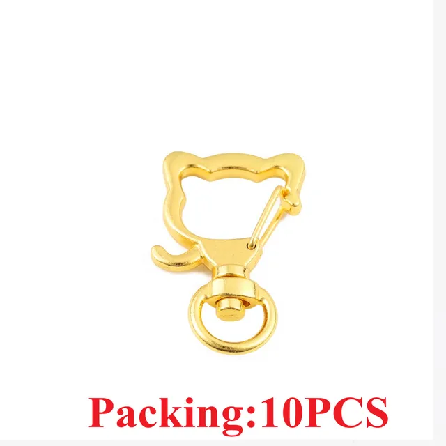 5-20pcs/lot Key Chain Key Ring keychain Bronze Rhodium Gold 28mm Long Round Split Keyrings Keychain Jewelry Making Wholesale DIY 10PCS Gold cat