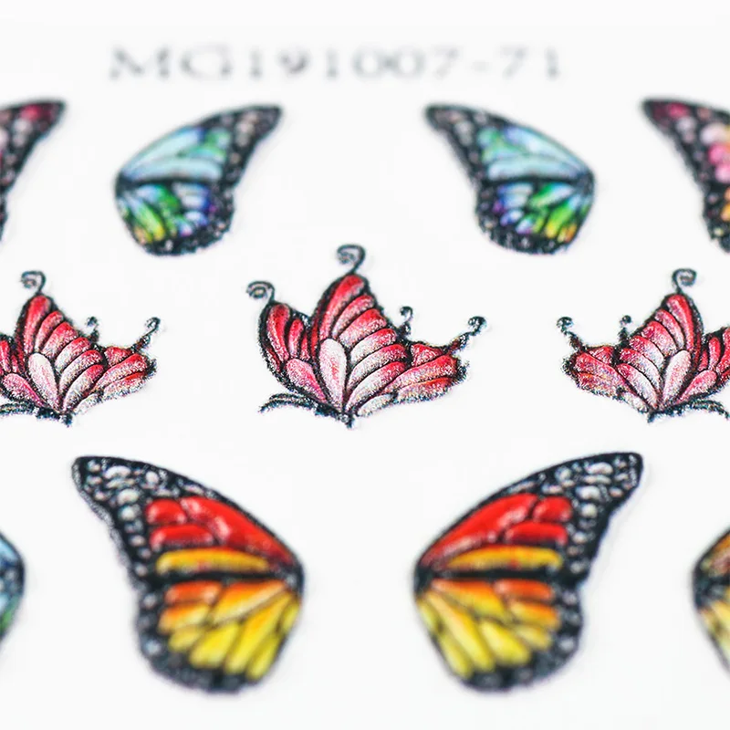 1 лист бабочка цветок 5D стикер для ногтей s рельефный стикер для ногтей переводная наклейка для дизайна ногтей DIY Дизайн 3D Маникюр украшение