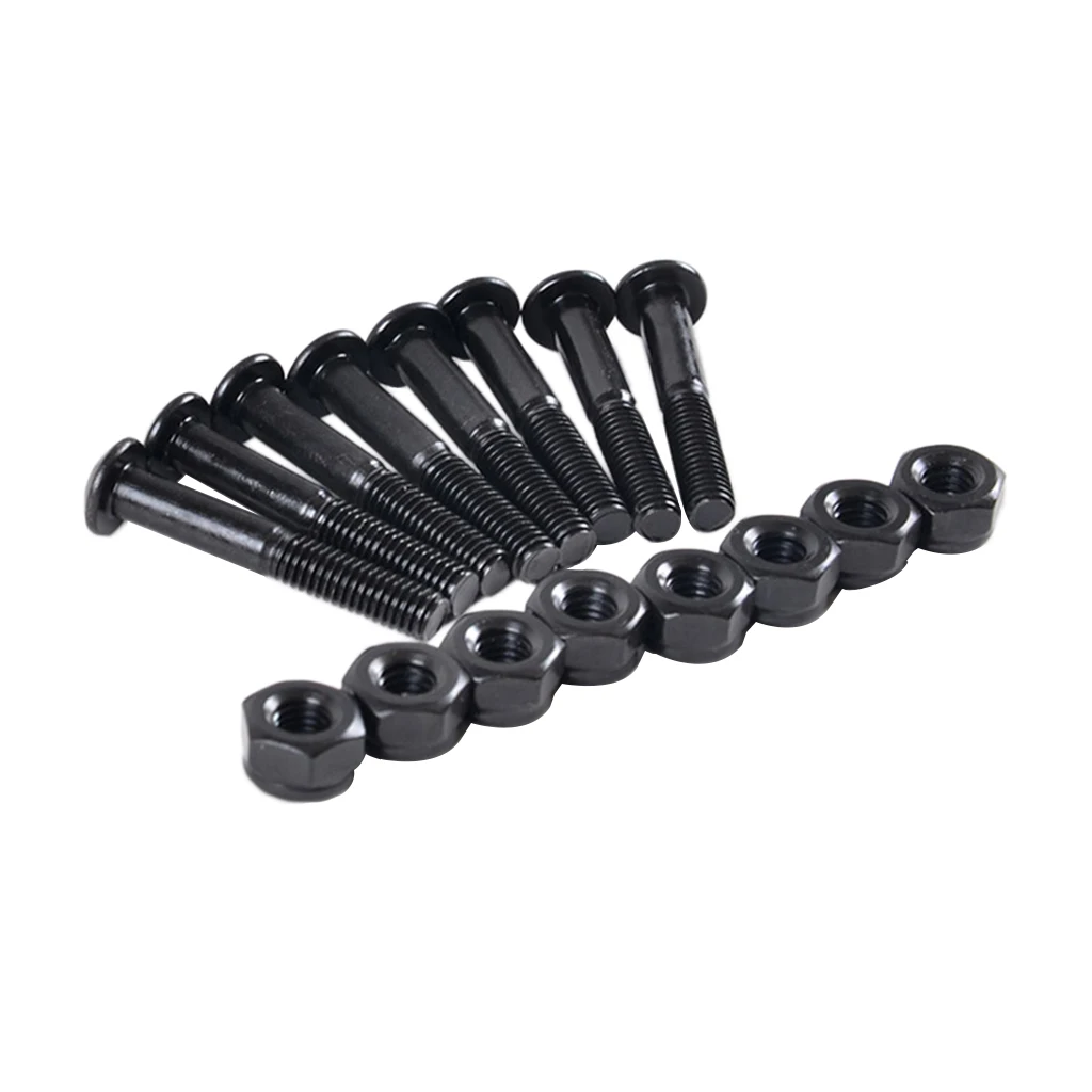 8pcs Longboard Skateboard 33mm Bolts Screws with Nuts Set Hardware for Speed Racing Skateboard Street Freestyle Skateboard