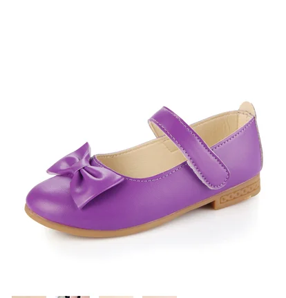 Весенне-Осенняя обувь для маленьких девочек детская обувь для девочек детская обувь кожаная обувь с бантом для студентов от 2 до 15 лет, белый, красный, розовый, фиолетовый