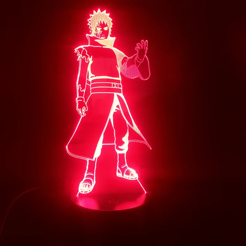 Наруто Учиха Obito Аниме Манга 3D лампа на батарейках многоцветный с пультом дистанционного управления ночной Светильник Usb Lampara светодиодный ночной Светильник