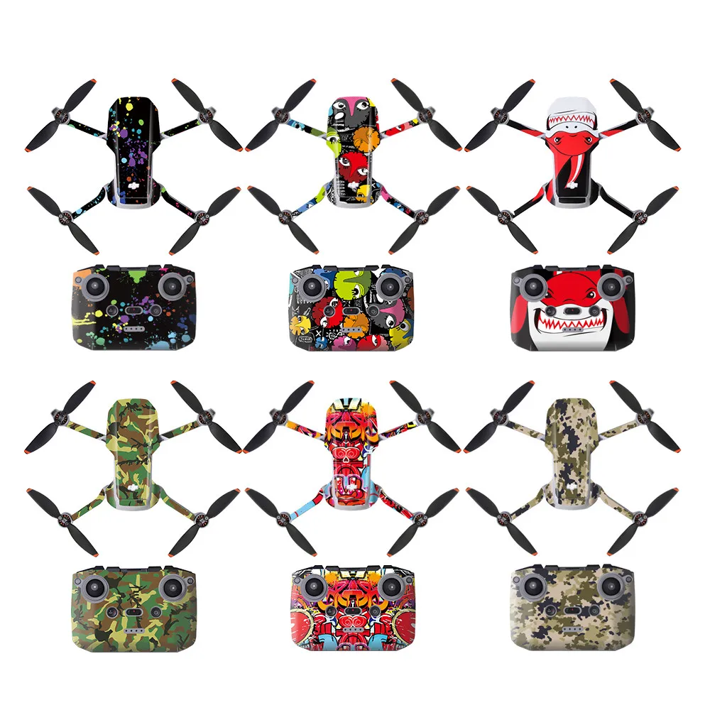 Drone Accessories For DJI Mini 2/Mini 2 SE Camera Drone Decals PVC Stickers Protective Film Scratch-proof Decals Skin Accessories