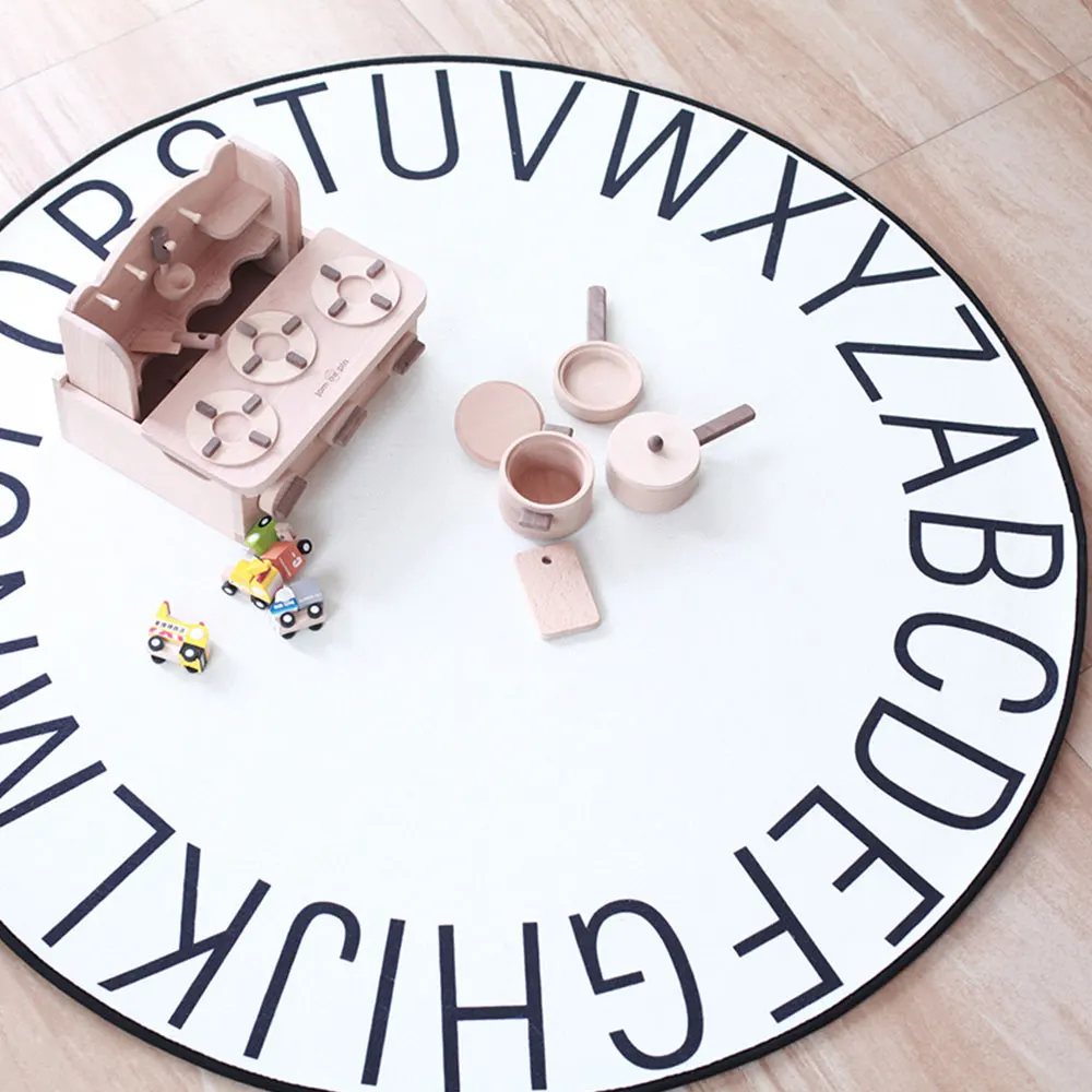 120cm Alphabet Kids Crawling Game Mat Soft Fabric Educational Non Slip Nursery Rug Play Mat Carpet 5