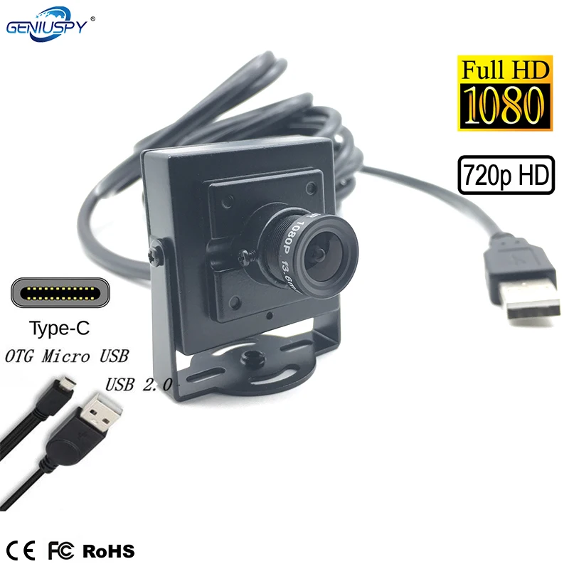 34*34Mm 1080P Ov2710 720P H62 Mini Usb Hd Camera Type-C Micro Usb Security Otg Camera Per Macchine Atm Test Industriali
