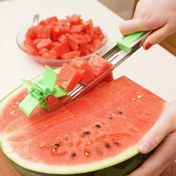 

NEW Watermelon Cutter Multi Melon Slicer Cutting Machine Stainless Steel Windmill Fruit Vegetable Household Artifact Kitchen Too