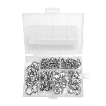 

100pcs Screw Hooks Ceiling Hooks Hook Screws and Eye Screw Set 6 Different Sizes Metal Eye Screws WXV Sale