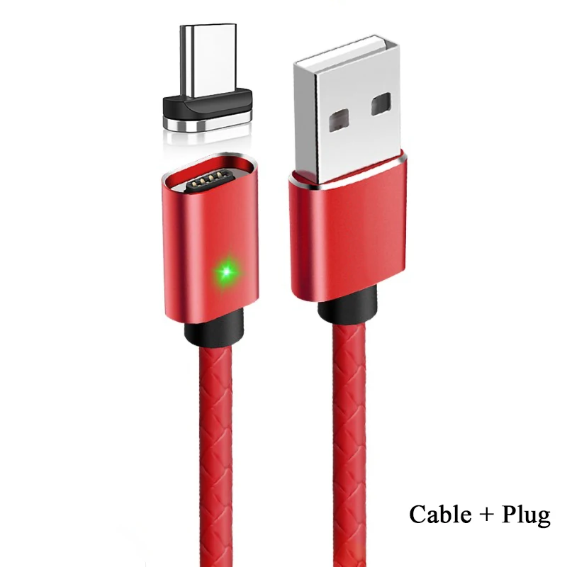 3A Быстрый Магнитный usb-кабель type C Быстрый миниатюрный usb-порт для зарядки синхронизации данных кабели для мобильных телефонов Магнитный супер зарядный Шнур зарядное устройство провод - Цвет: Красный