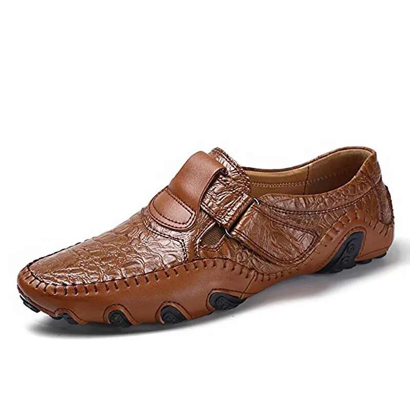2019 Модные мужские кожаные лоферы Повседневная Мужская дышащая мужская обувь мужские туфли из натуральной кожи итальянская обувь Большие
