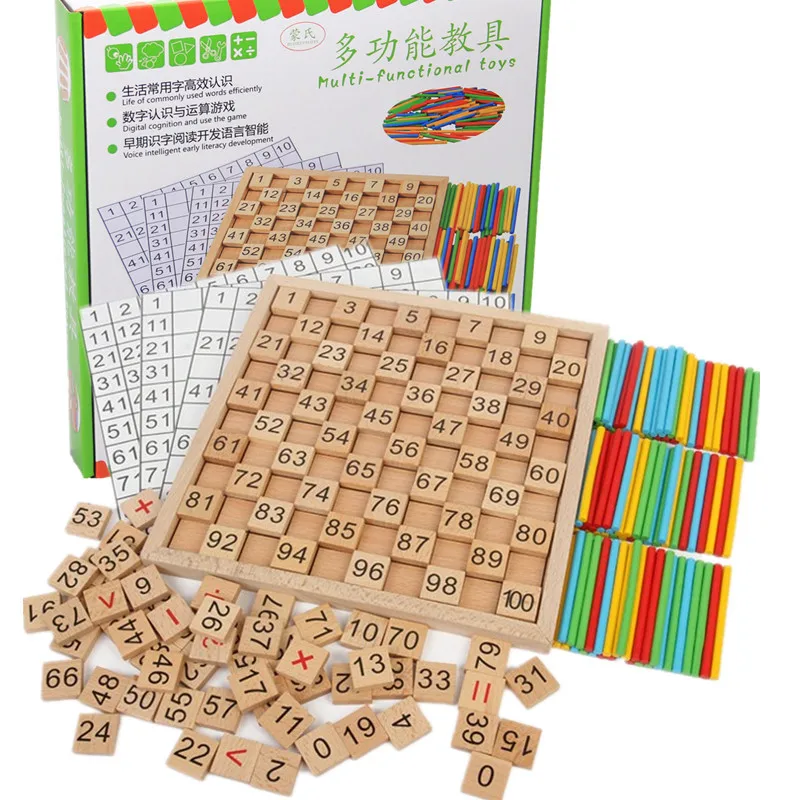 

Wooden 1-100 with Numbers Continuous Board Early Education Children'S Educational Toy Montessori Multi-functional Mathematics Te