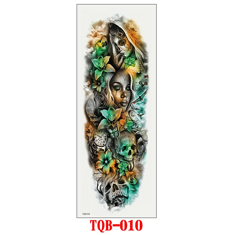8 Waterproof Arm Temporary Tattoo Large Temporary Tattoo Full Arm Tattoo Sticker Sleeves Popular Flower Tattoos rawing Body Art - Цвет: 8