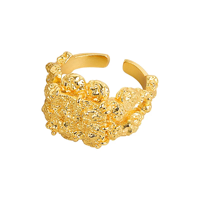 QMCOCO  silver barva prsten pro ženy široký prsten iny  irregular boule texturované folds žena jemný šperků  birthday dar
