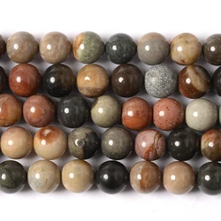 Enhanced Natural Stone Beads Collection: Aventurine, Lava, Amazonite, and Malachite Crystals for DIY Jewelry and Bracelet Crafting (4/6/8/10/12mm) (Sea stone)