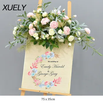 

Wedding props welcome card flower Welcome Sign Simulation Floral Hotel Creative Guide Decorations Home Door Flower Flower Row