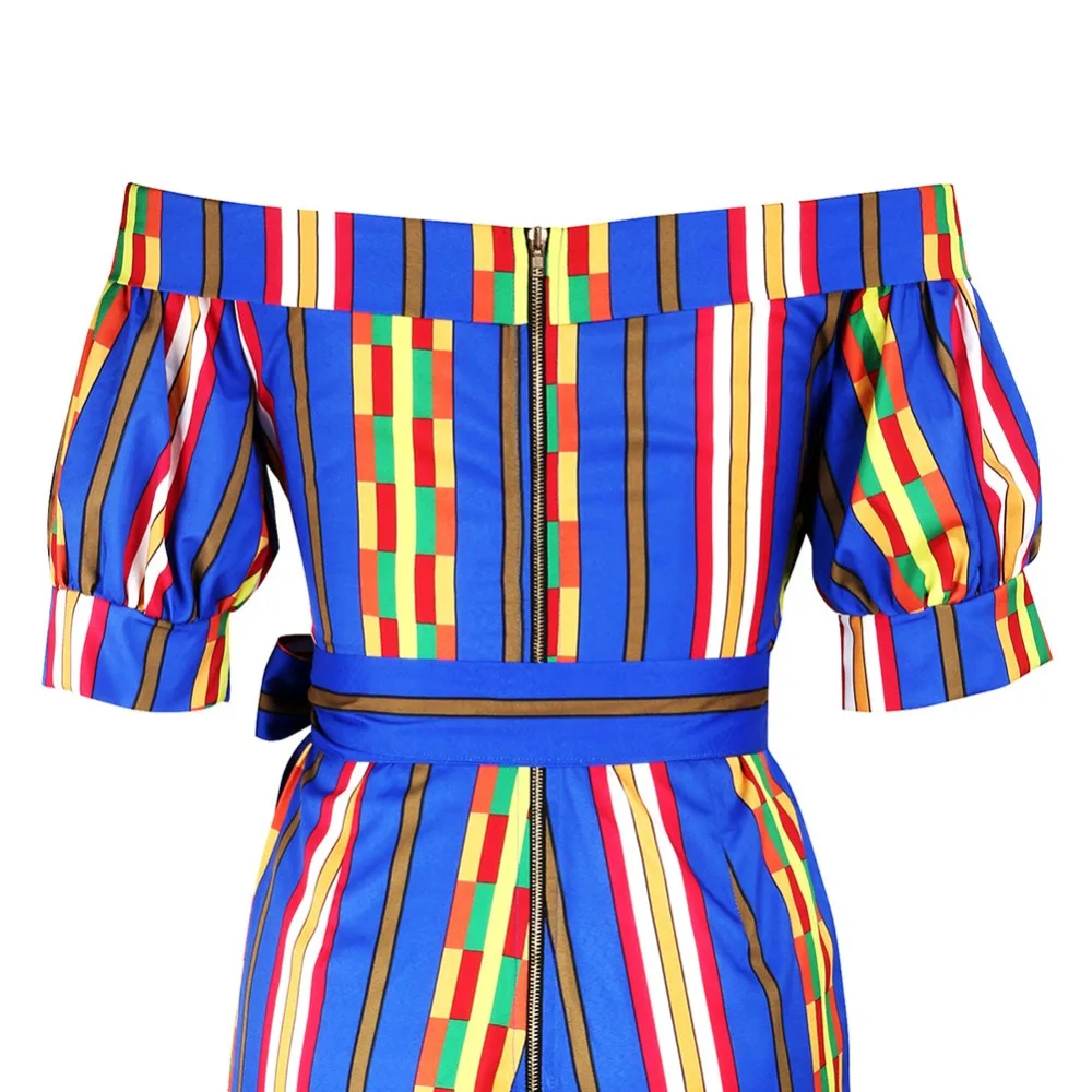 Fadzeco африканская одежда для женщин Модный сексуальный комбинезон с этническим принтом рукава-фонарики с открытыми плечами комбинезоны африканская одежда