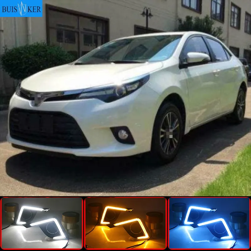 

2 шт. для Toyota Levin 2014-2016 светодиодный льные светодиодные дневные ходовые огни DRL/указатели поворота
