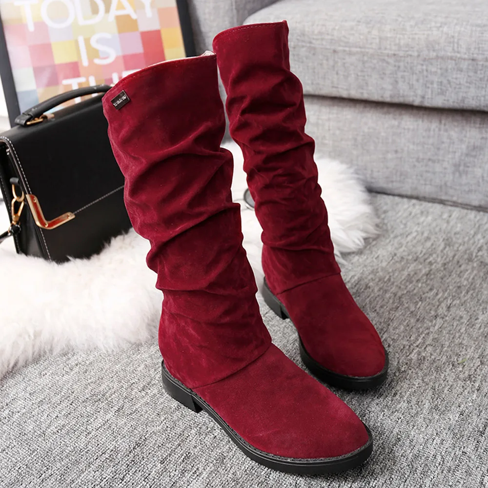 Ботинки; сезон осень-зима; женские ботинки на плоской подошве с круглым носком; красивые ботинки; стильная обувь из флока на плоской подошве; женские замшевые зимние ботинки; botas mujer