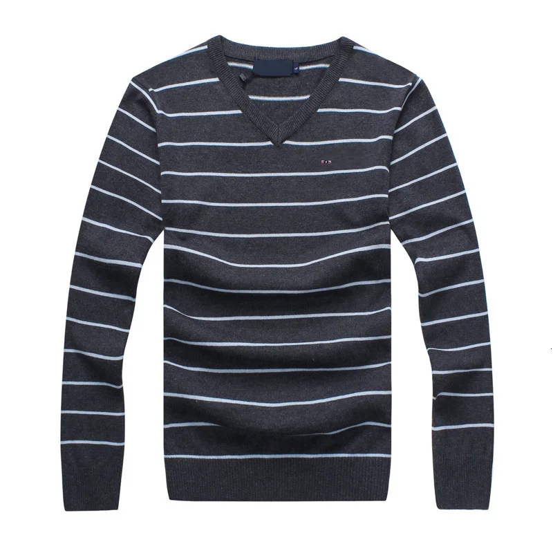 Eden Park осень Homme Pull повседневный мужской свитер с v-образным вырезом полосатая вязаная одежда мужские свитера пуловеры Pullover256