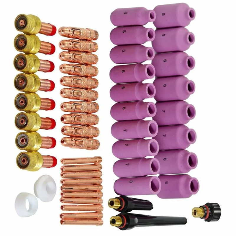

TIG Gas Lens Collet Body Part Set Kit For WP 17 18 26 TIG Plasma Welding Torch