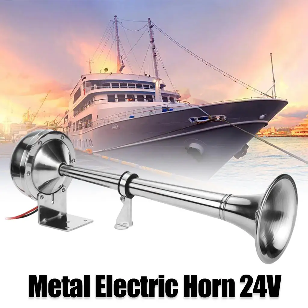 Single Air Trumpet Electric Air Horn 105db 12V 24V Horns Compressor For Car Lorry Train Boat Marine RV Trailer SUV Truck