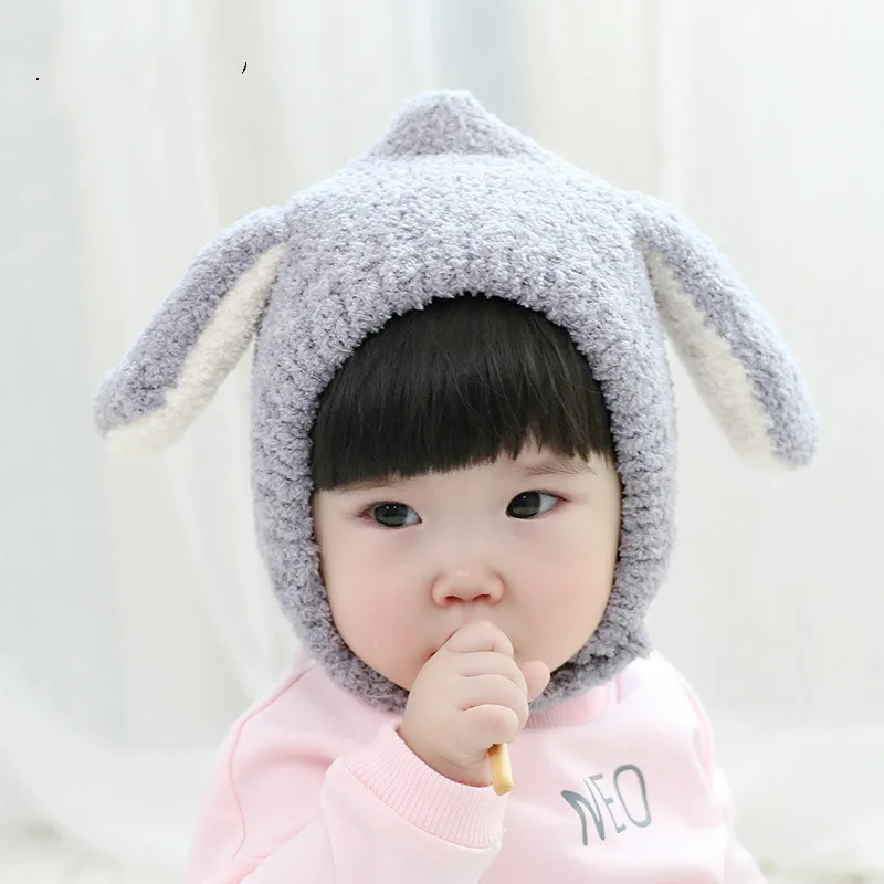 

winter cartoon cute plush boys girls hats baby warm long ears thickened ear caps toddler hat