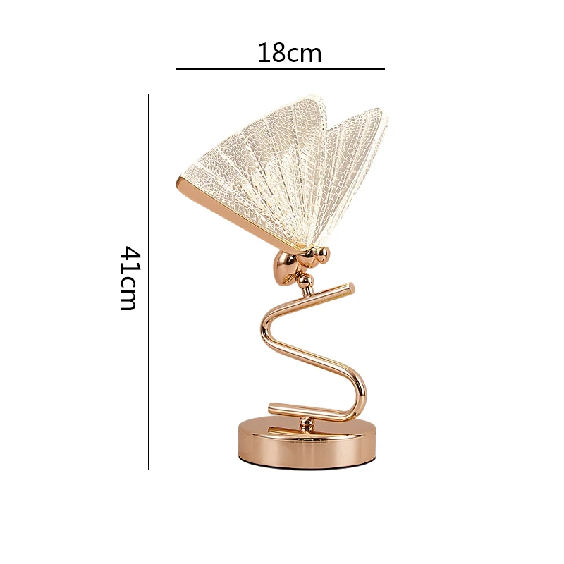 Butterfly Lampshade Nordic Bedside Lamp Gold SW-36210456