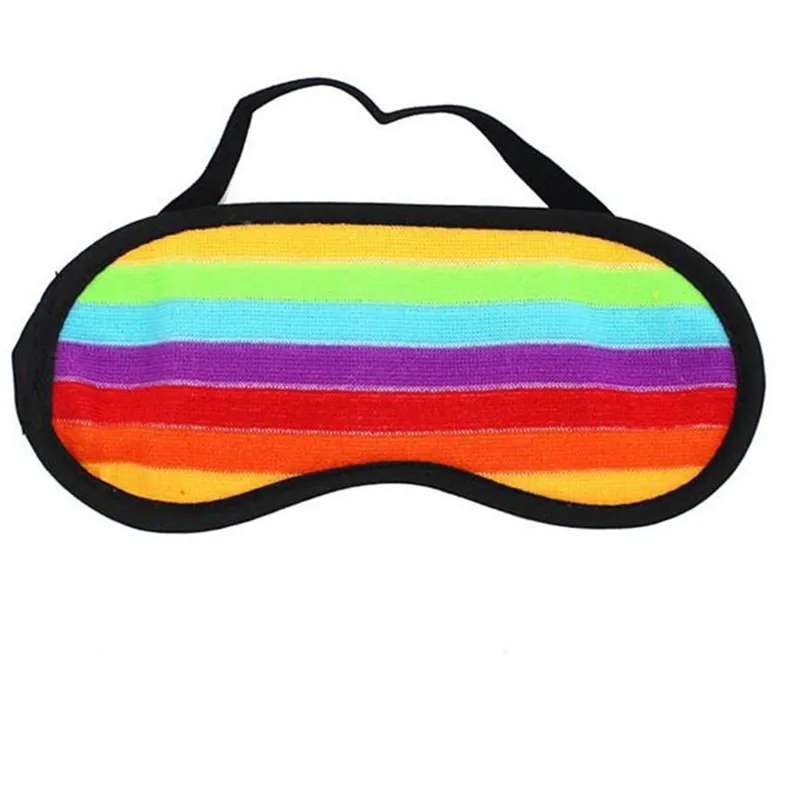 1 Pcs Eye face mask sleep Blindfold Eyeshade Traveling Sleep Aid Cover Goggles Nap Shade Rainbow Striped Rest |