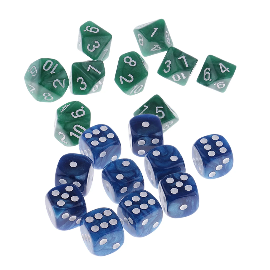 20pcs  D6 Spot Dice D10 Digital Dice Set For Board Card Game Props