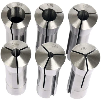

6Pcs Precision R8 Collet Set 1/8-3/4 Inch Mill Chuck Holder R8 Collet Chuck Holder
