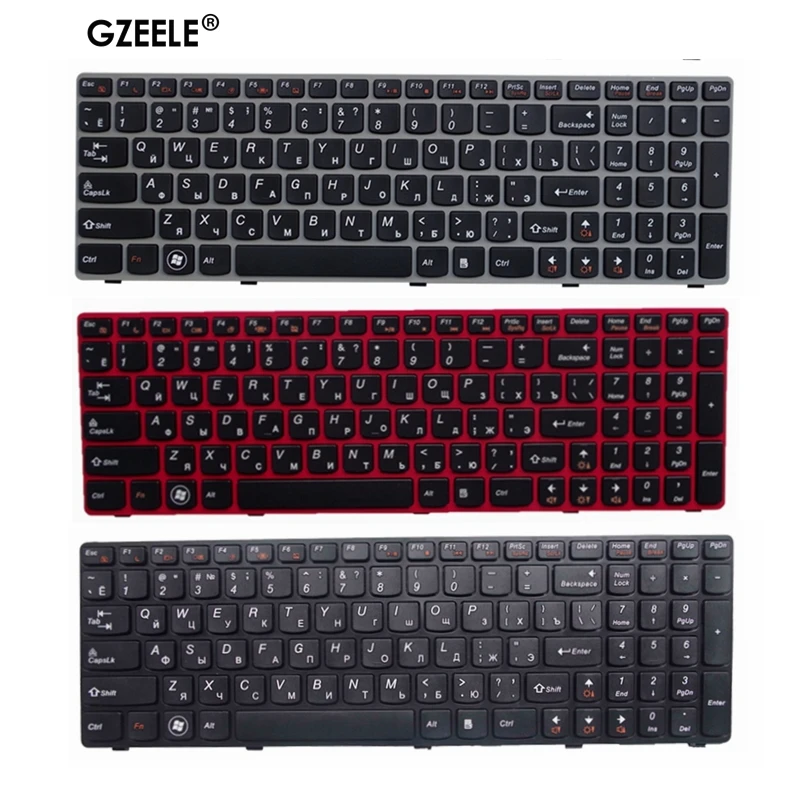 Русская клавиатура для ноутбука LENOVO G580 Z580A G585 Z585 G590 Z580 RU замена на рамку |