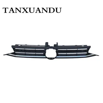 

One Chrome Trim Front Bumper Radiator Center Upper Grill Grille Fit For VW Touran 2016-2020 5TA853651H No Emblem Standard Bumper