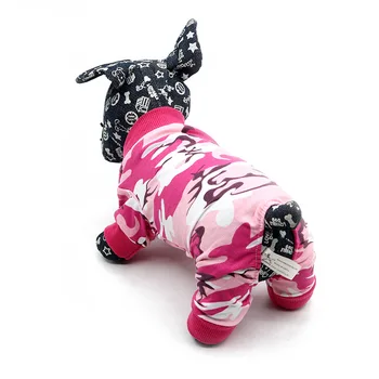 

Pet Dog Clothes Camouflage Clothings Dogs Jumpsuits Super Small Clothing Cute Print Spring Autumn Green Pink Girl Ropa Perro
