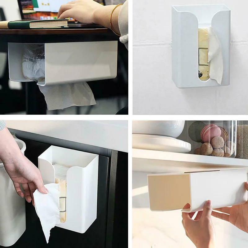 Portable Wall Mounted Toilet Kitchen Tissue Box Paper Holder
