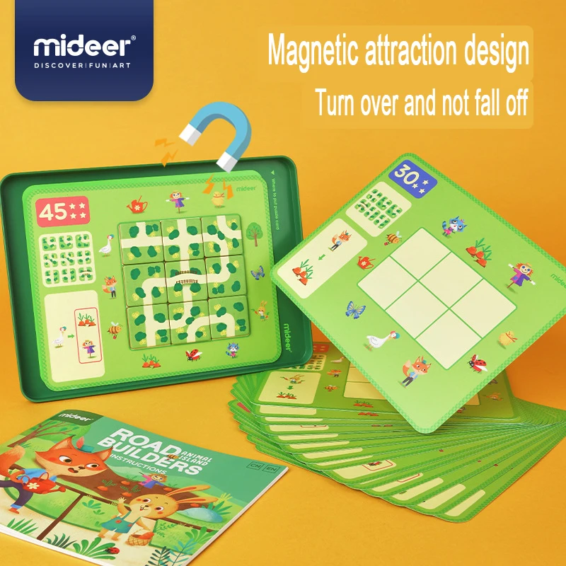 Mideer Magnetic Logical Game Toys Children Concentration Board Game Monster Fun/Road Builders/Stay Out Of My Territory Kids 5Y+ 4