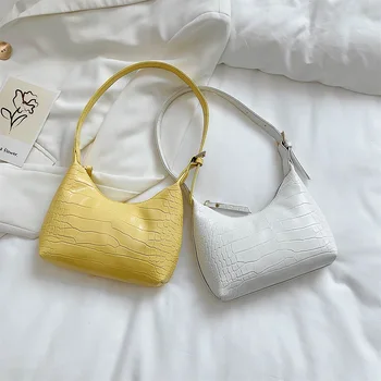 

Small PU Leather Crossbody Bags For Women 2020 Simple Moon Shoulder Handbags Female Travel Stone Pattern Cross Body Bag