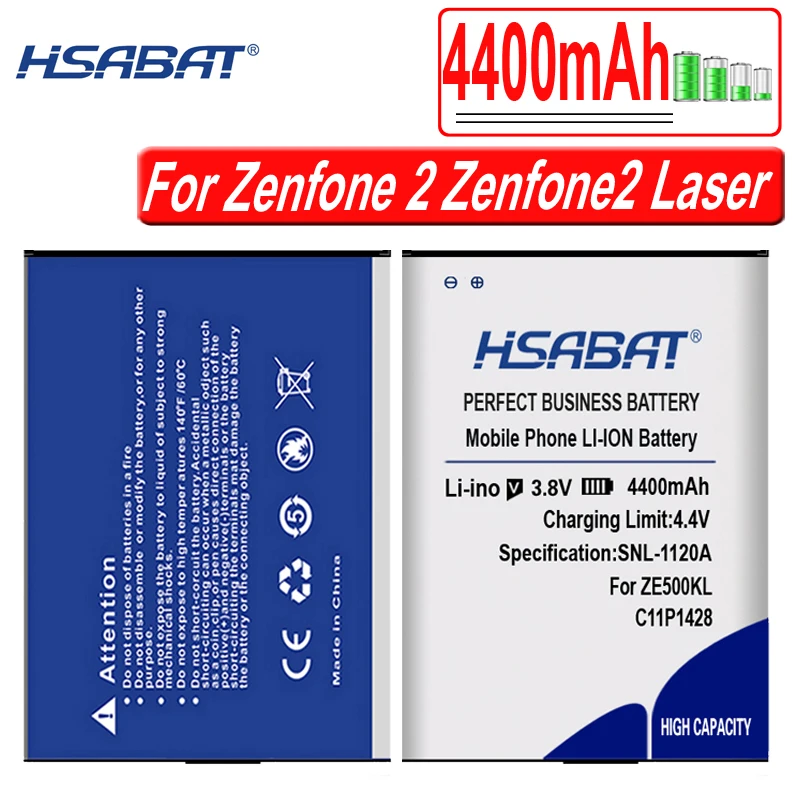 Аккумулятор HSABAT 4400 мАч для Asus Zenfone 2 Zenfone2 Laser C11P1428 ZE500KL ZE500KG Zenfone 2 Laser " Z00ED