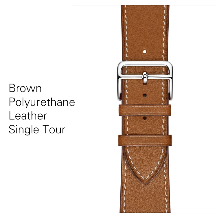 Kebitt кожаные мужские и женские одноканальные ремешки для Apple Watch серии 5 4 1 2 3 три цвета iwatch двойной ремешок 38 40 мм 42 44 мм - Цвет ремешка: Brown