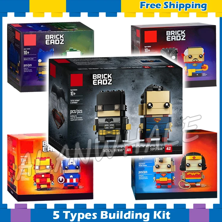 

10Types BrickHeadz Super Heroes Figures Captain America Iron Man Hulk Lloyd Robin Wonder Woman Model Building Blocks Toys