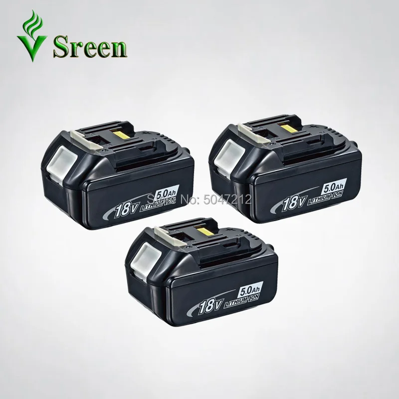 

3 Packs Replacement Li-ion 5000mAh for Makita 18V BL1850 BL1830 BL1840 LXT400 BL1815 Power Tool Rechargeable Lithium ion Battery