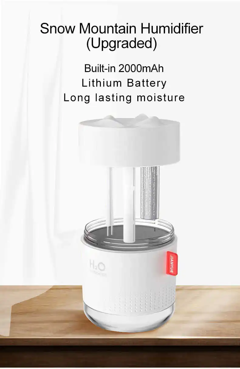 2000mAh Wireless Humidifier Romantic Aromatherapy Humidificador USB Aroma Diffuser Warm Night Lamp Mist Maker Fogger For Bedroom
