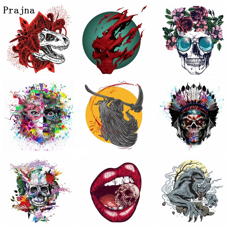 

Prajna Heat Transfer Patch Wolf Tiger Thermal Transfer Iron On Stripes Stickers For Clothing Vinyl Heat Parches Badge Fashion F