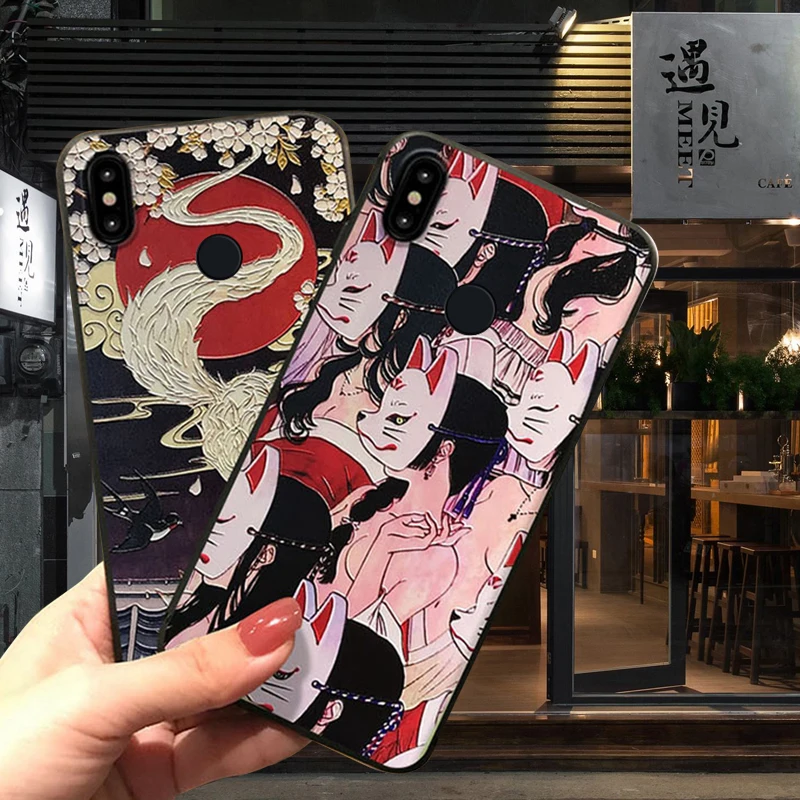 

HTMOTXY Silicone Soft TPU Cases For Xiaomi Redmi note 7 Case 3D Emboss For Xiaomi MI 8 9 se 6X Redmi K20 Pro 6 Note3 Back Cover