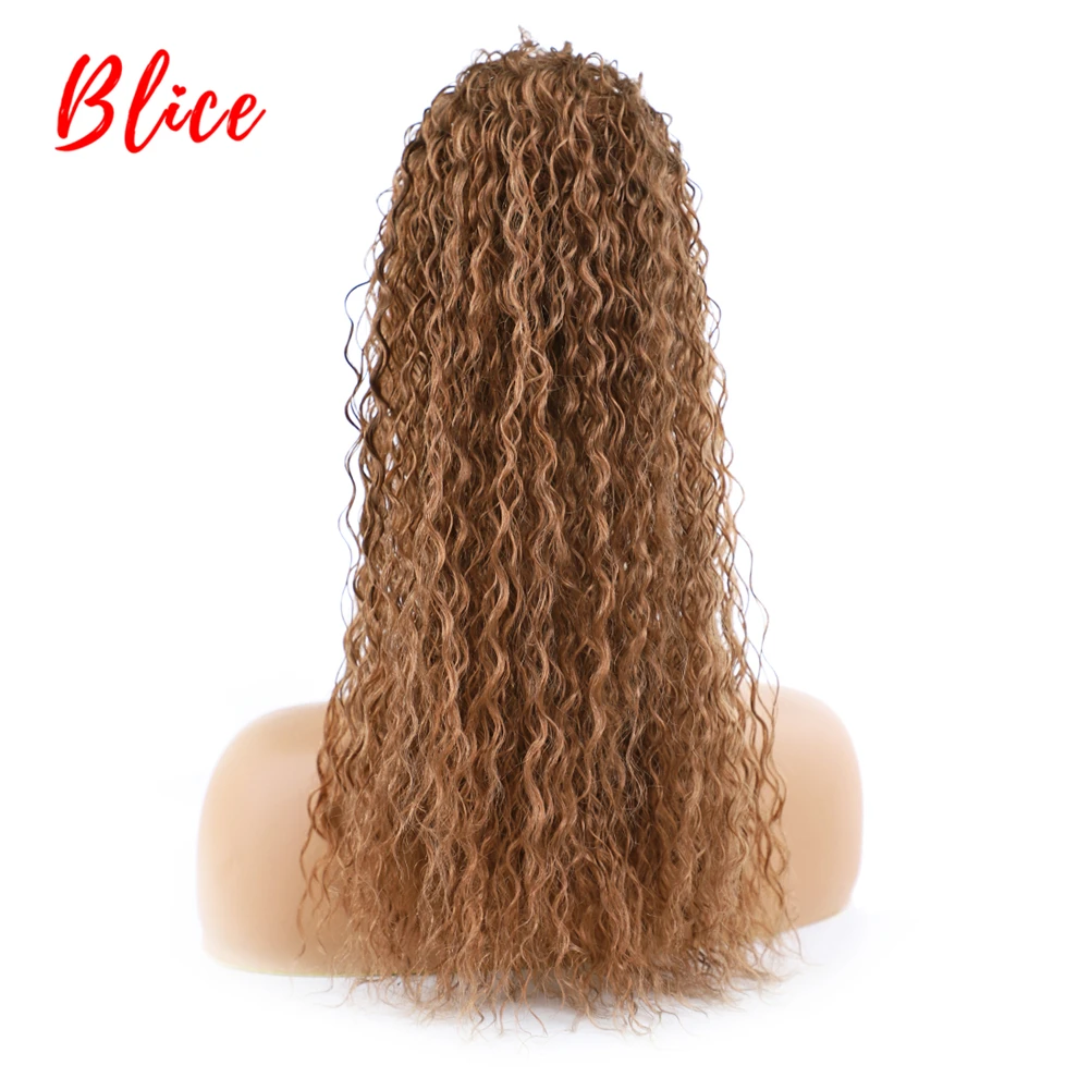 Blice Ponytail Afro Kinky Curly Hairpiece With Two Plastic Combs Light Brown Hair Extensions 18 Inch - Synthetic Ponytails(for White) - AliExpress