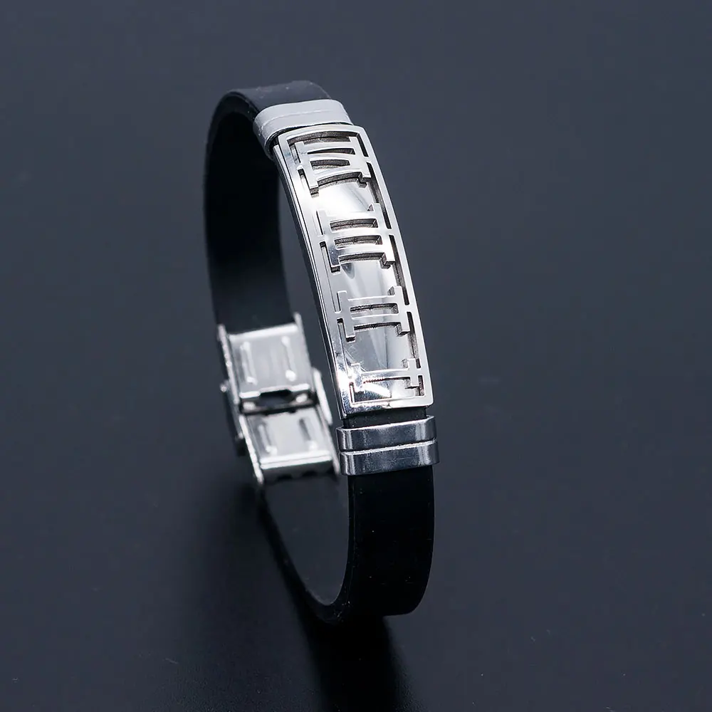 Римские цифры, нержавеющая сталь, резиновый браслет для мужчин,, модные ювелирные браслеты для мужчин, AAAAA качество, никогда не тускнеет