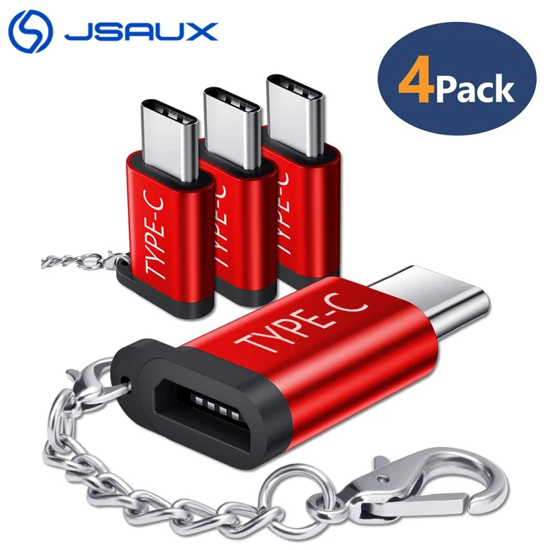 4 шт. JSAUX USB C адаптер Micro Usb к зарядное устройство преобразователь Соединитель с