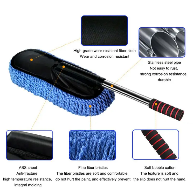 Новое полотенце из микрофибры для чистки машины Щетка авто окно Duster выдвижной нержавеющей стали