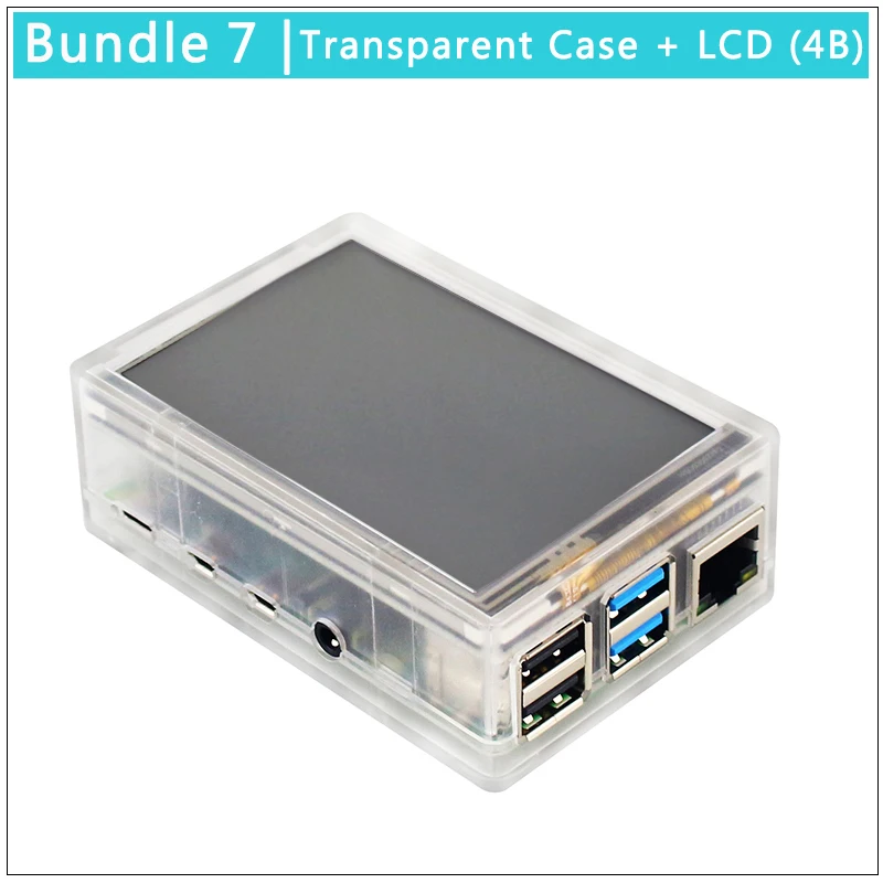 Raspberry Pi 3 Model B+ 3,5 дюймов сенсорный экран 480*320 TFT lcd+ ABS Чехол черный серый коробка также для Raspberry Pi 4 Модель B/3B - Цвет: Bundle 7