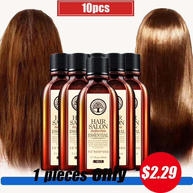 10 Stuks Pure Marokkaanse Arganolie Care Hair & Scalp Treatment Hydraterende Haar Gemakkelijk Geabsorbeerd Oliën Verhogen De Lipgloss Reparatie haar