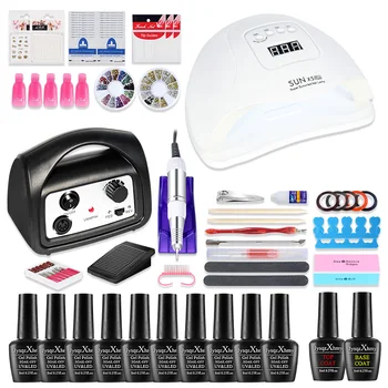 

Nails Art Decorations Nail set and for Nail Dryer10/12/18 Colors Gel Nail Polish Kit Electric Nail Drill Machine Manicure Set