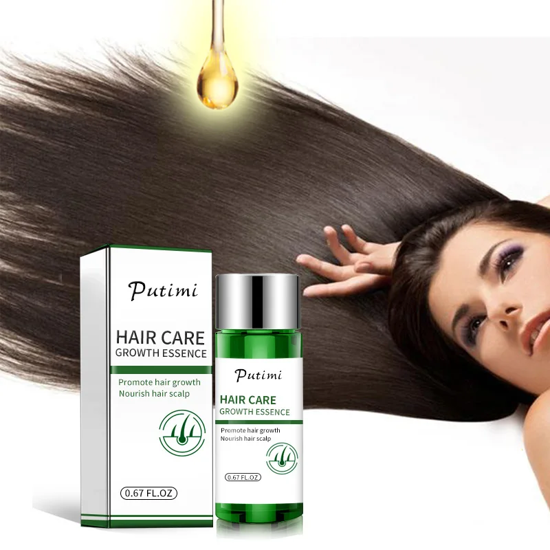 PUTIMI эссенция для быстрого роста волос, предотвращающая выпадение волос, уход для мужчин, уход за натуральными растительными волосами, сыворотка для роста для женщин и мужчин, 20 мл