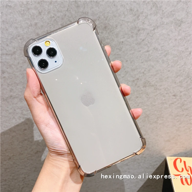 Серый прозрачный противоударный Ультратонкий чехол для телефона для iphone 11promax XR XSMAX чехол для iphone X 6S 7 8 Plus задняя крышка прозрачный чехол s - Цвет: Бежевый
